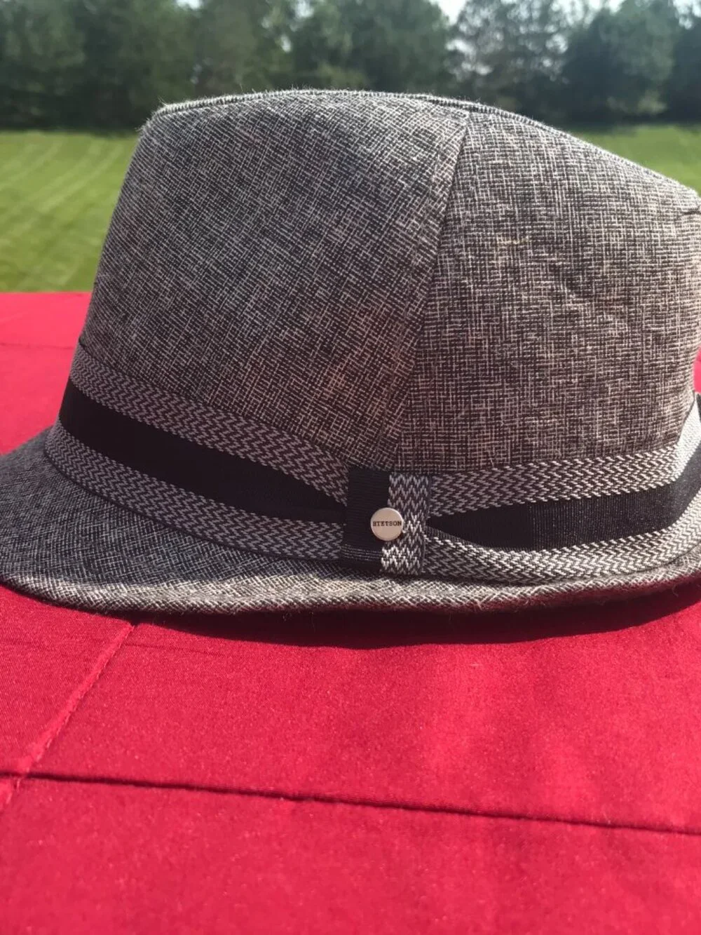 Stetson Fedora: Grey: Black and White